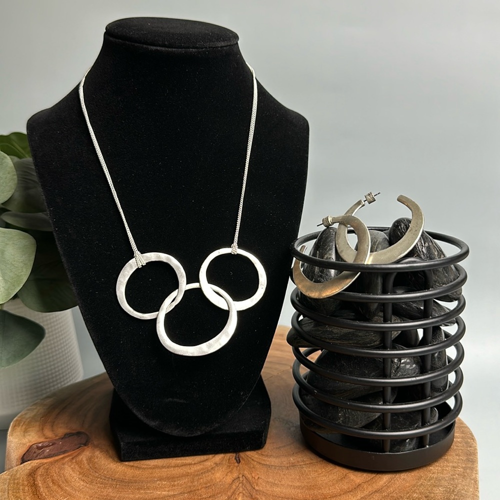 Kenneth Cole Silver Necklace and Earring Set